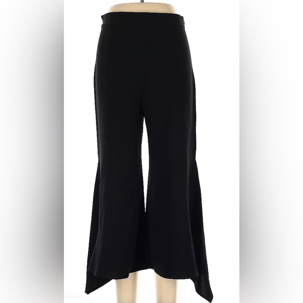 Rumere Black Tulip Flare Pants wide leg Culottes  size 42 US 12